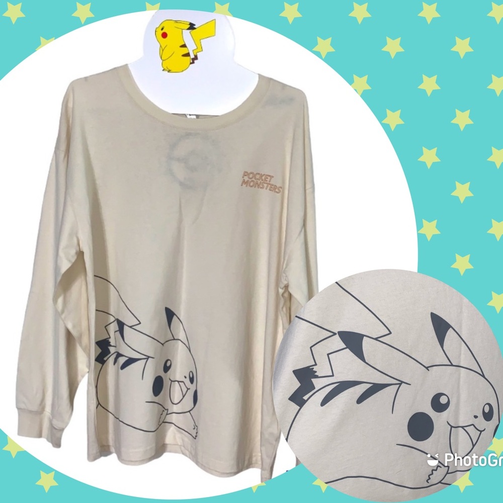 ✨NWT✨ Pikachu pocket Monster Long Sleeve Shirt With Special Hanger